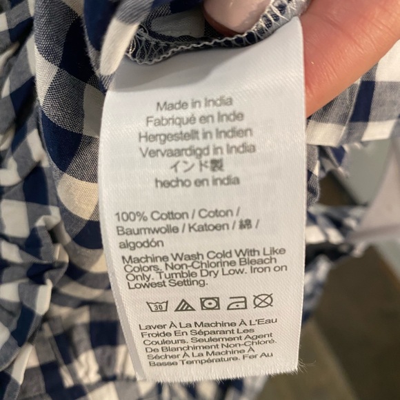 J. Crew Navy/ White Checkered Blouse - Picture 4 of 6